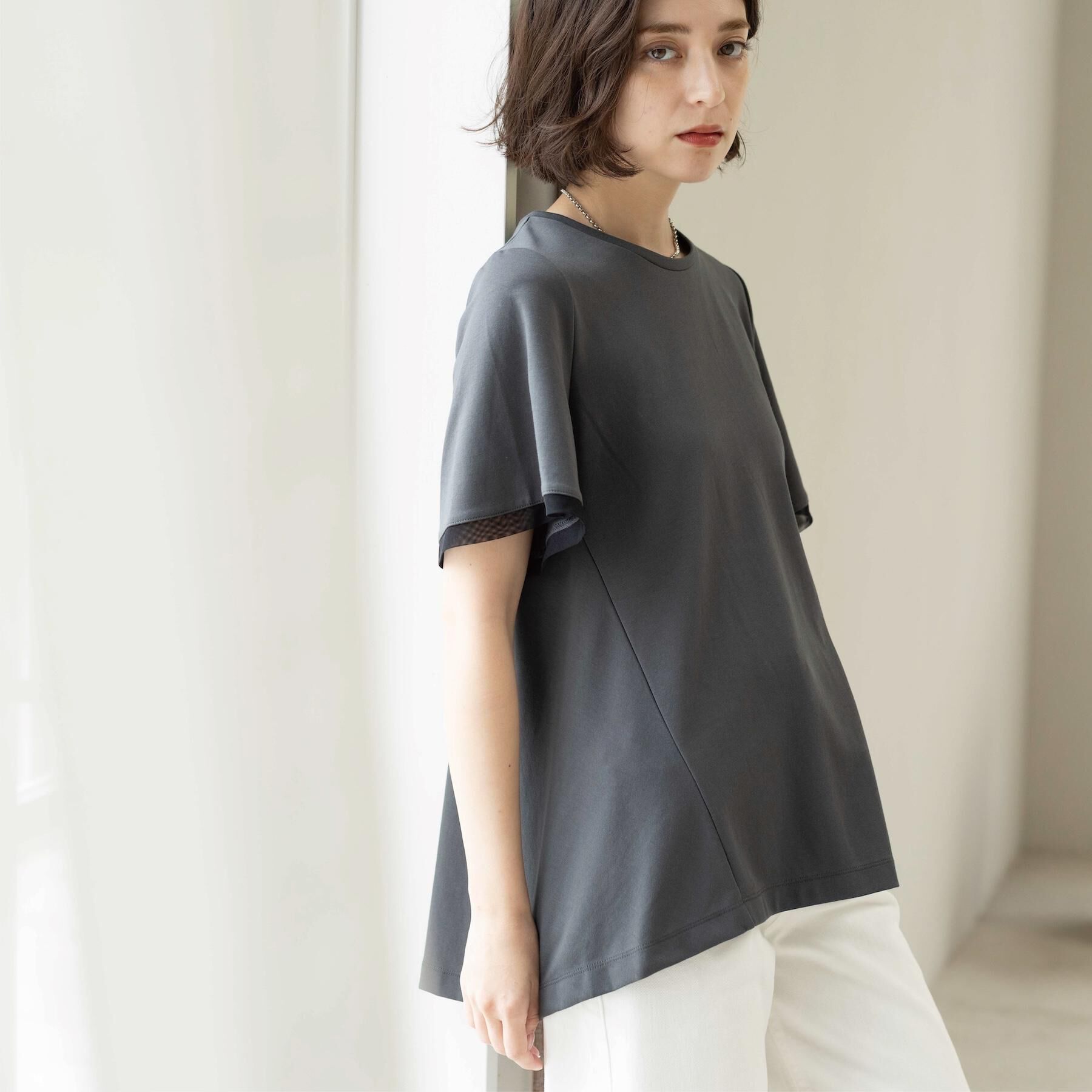 OPAQUE.CLIP「【接触冷感／UV】着る冷感スーパーアイス ペプラムカットソー《洗濯機OK》」|Tシャツ・カットソー|