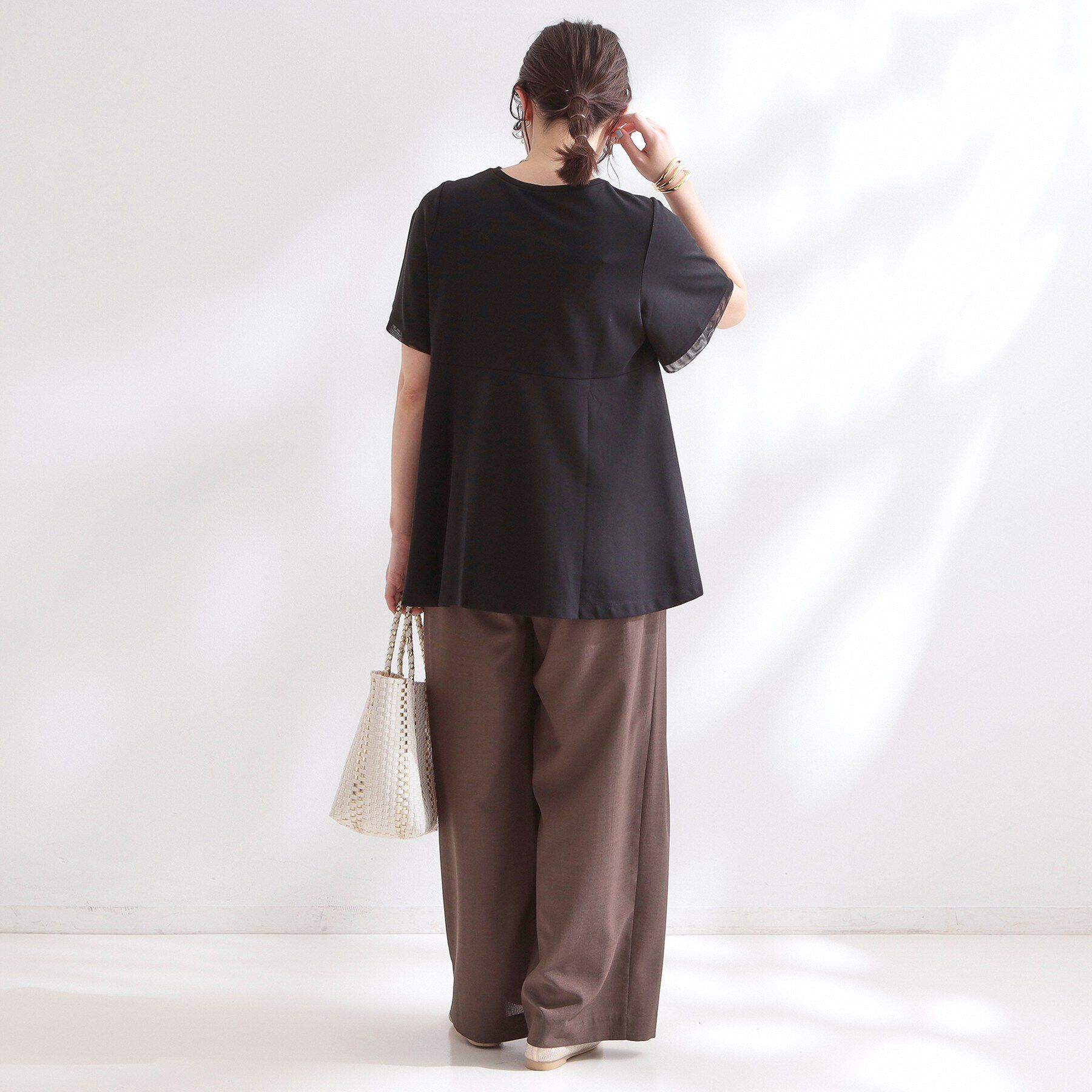 OPAQUE.CLIP「【接触冷感／UV】着る冷感スーパーアイス ペプラムカットソー《洗濯機OK》」|Tシャツ・カットソー|