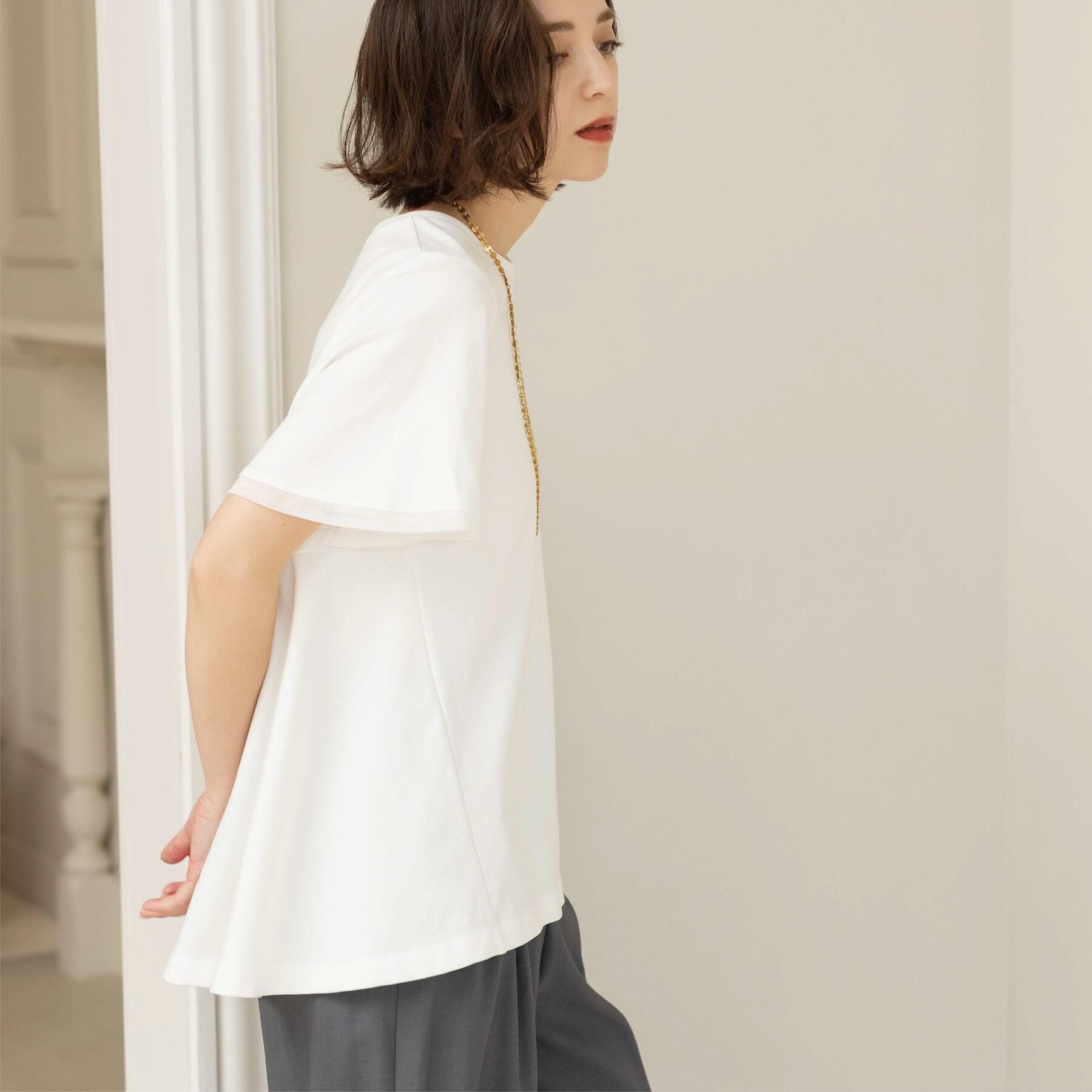 OPAQUE.CLIP「【接触冷感／UV】着る冷感スーパーアイス ペプラムカットソー《洗濯機OK》」|Tシャツ・カットソー|