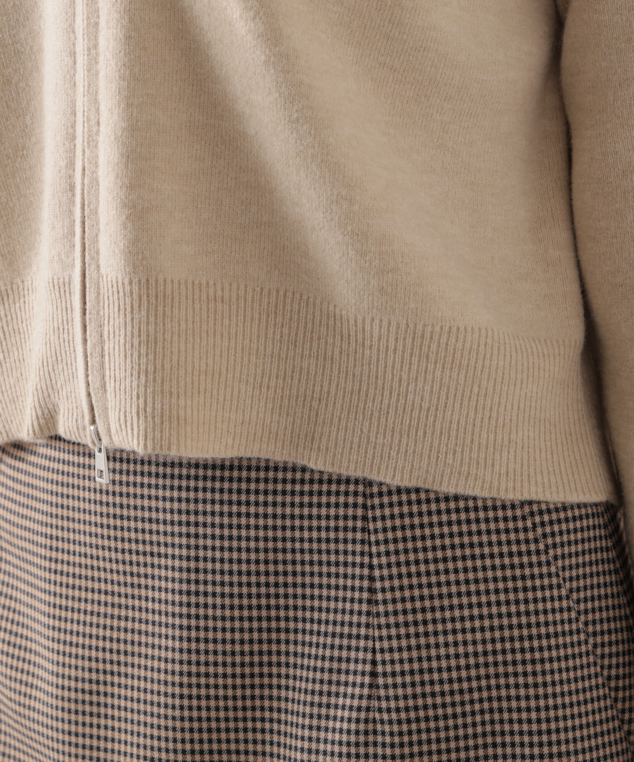 PROPORTION BODY DRESSING「合皮カラー取り外しZIPニット 25AW」|ニット・セーター|