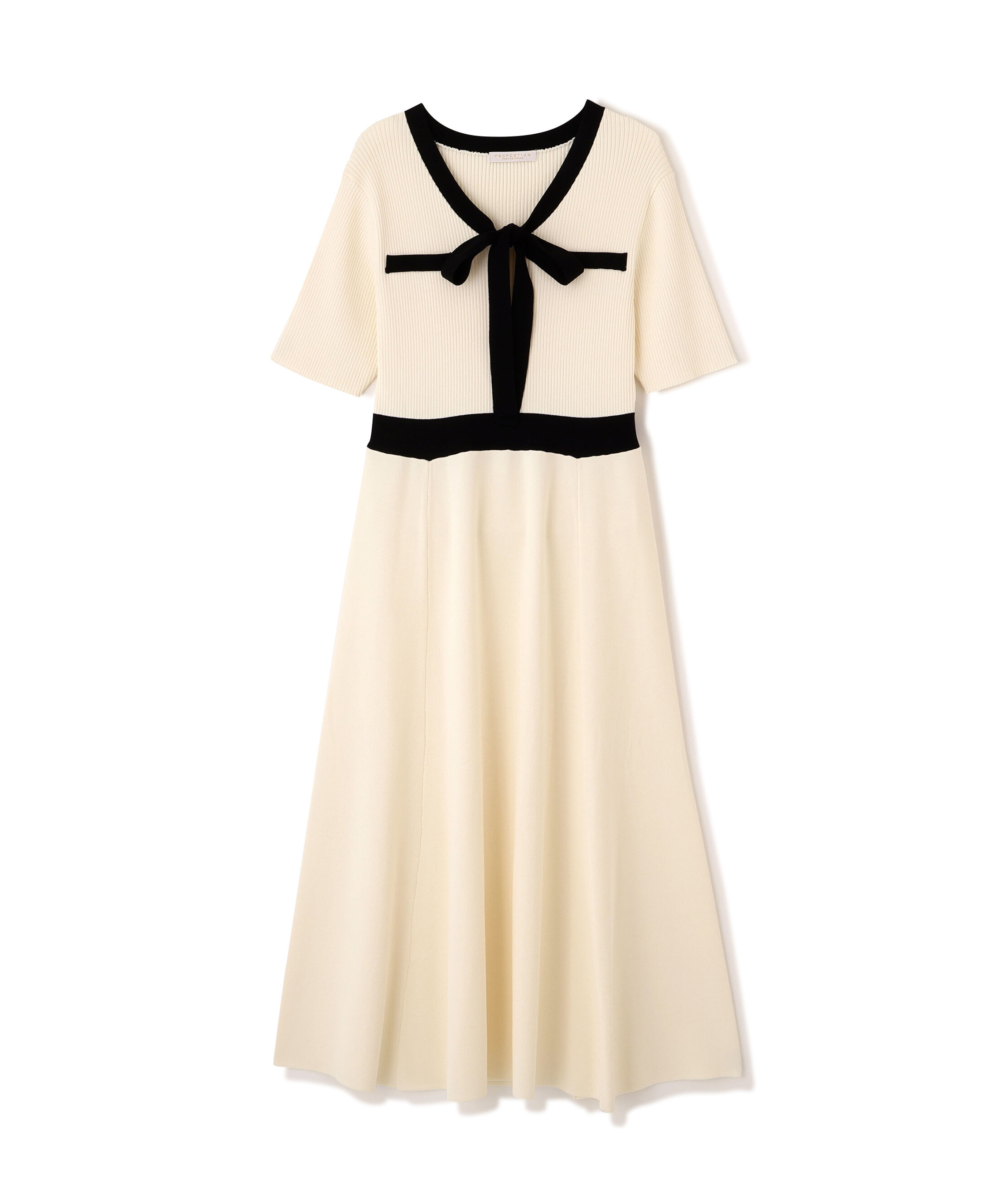 PROPORTION BODY DRESSING「リボンタイバイカラーニットワンピース　26SS」|ワンピース|