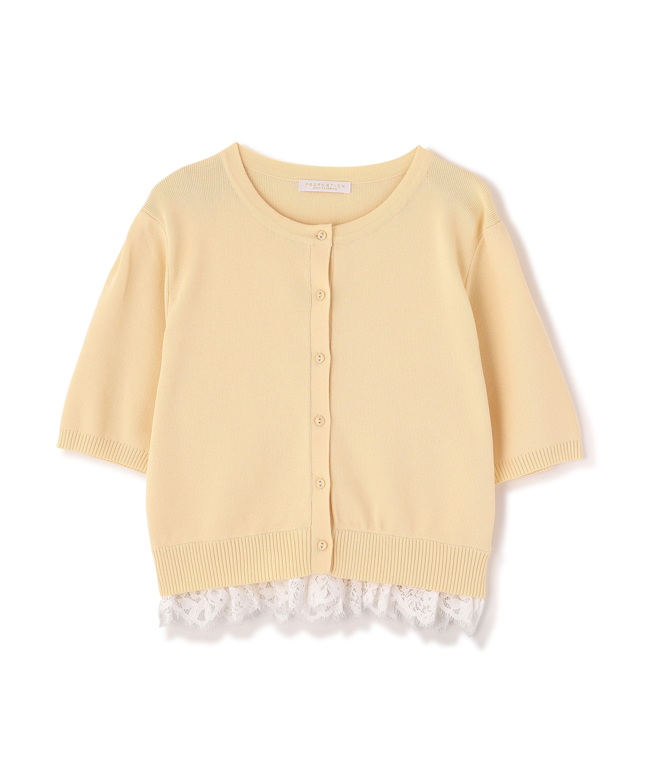 PROPORTION BODY DRESSING「レーストリムショートカーディガン」|カーディガン|