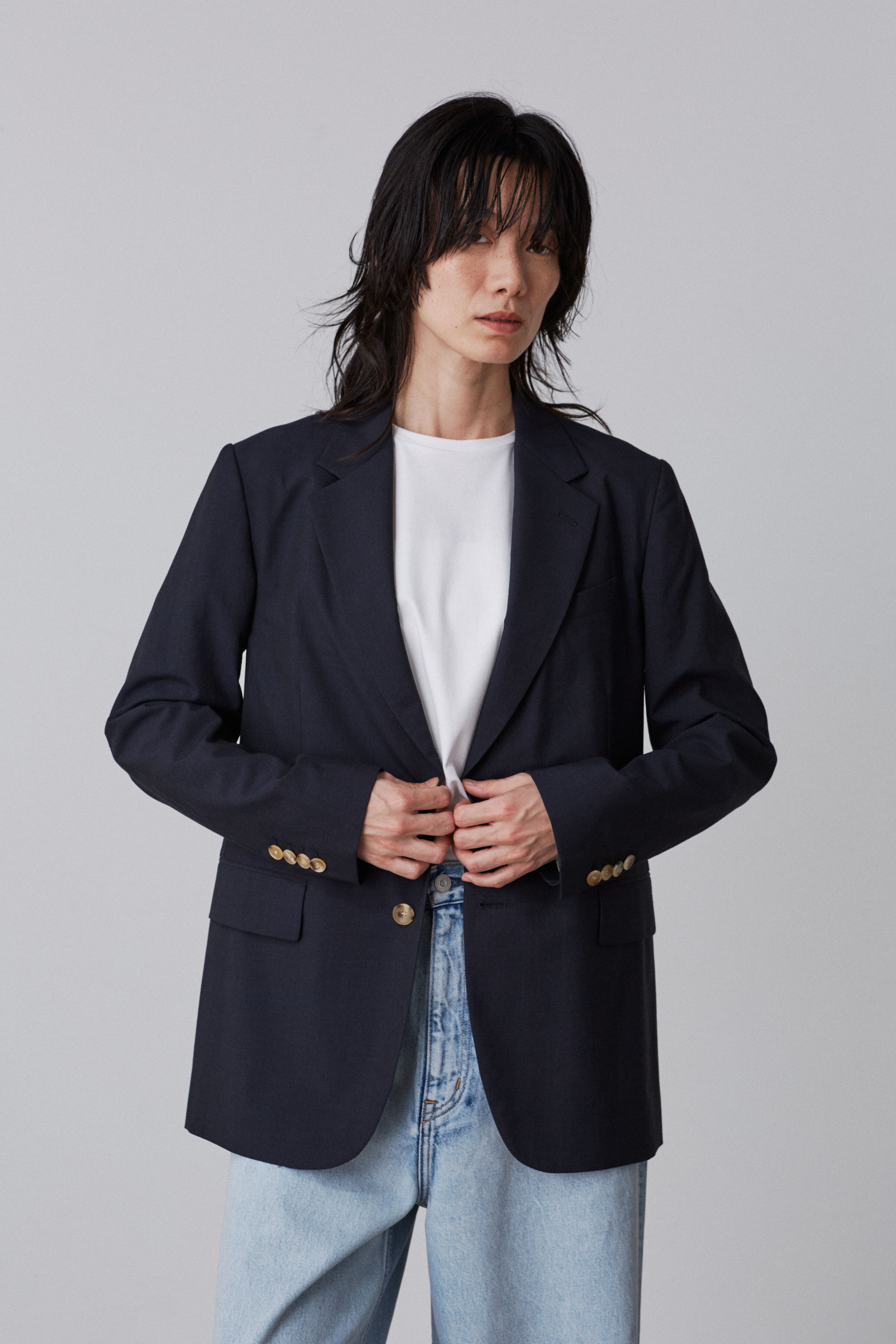 YLEVE 「YLEVE / WOOL CHAMBRAY JACKET」|その他|ネイビー