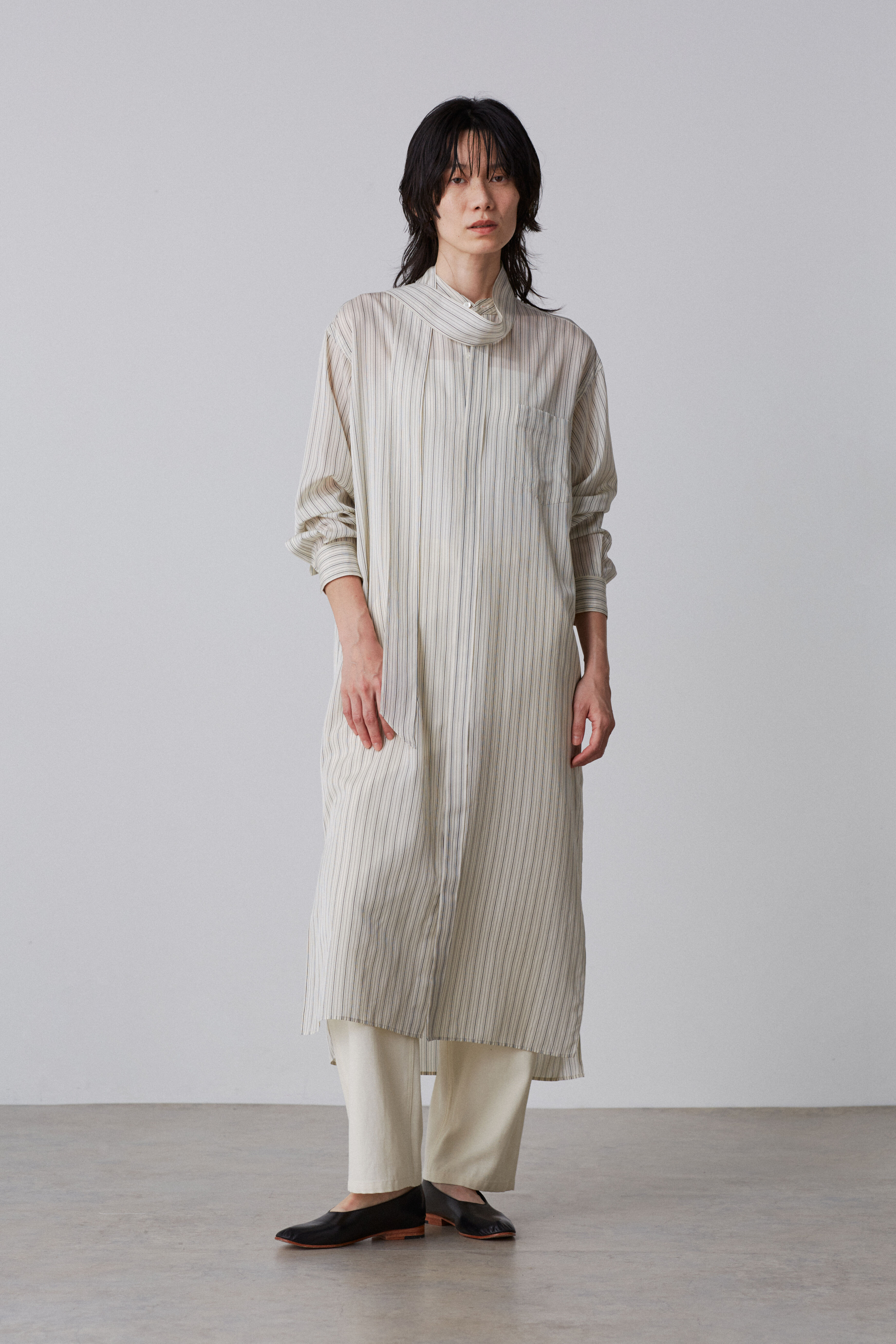 YLEVE 「YLEVE / ACETATE CUPRA STRIPE ONE PIECE」|ワンピース|