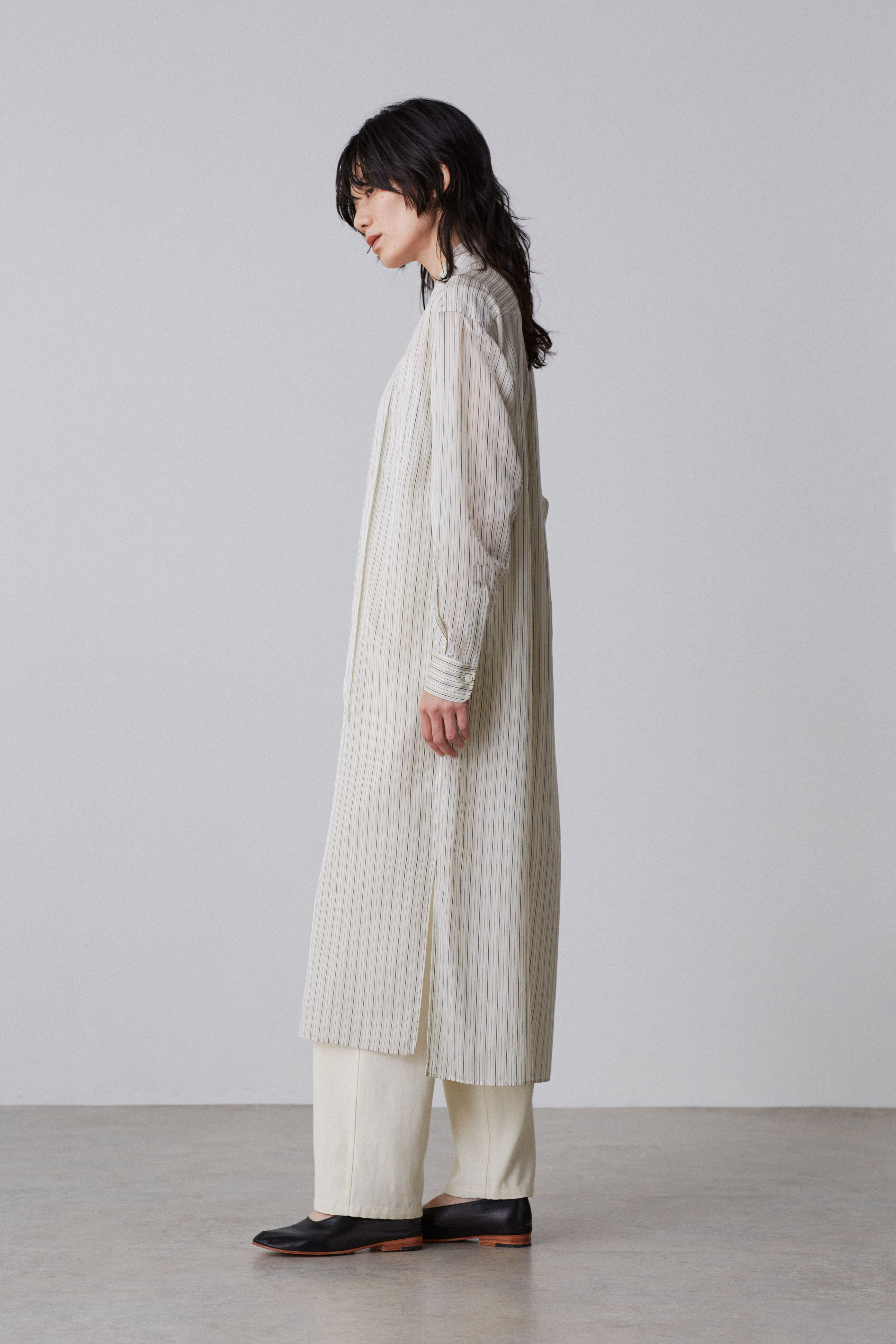 YLEVE 「YLEVE / ACETATE CUPRA STRIPE ONE PIECE」|ワンピース|