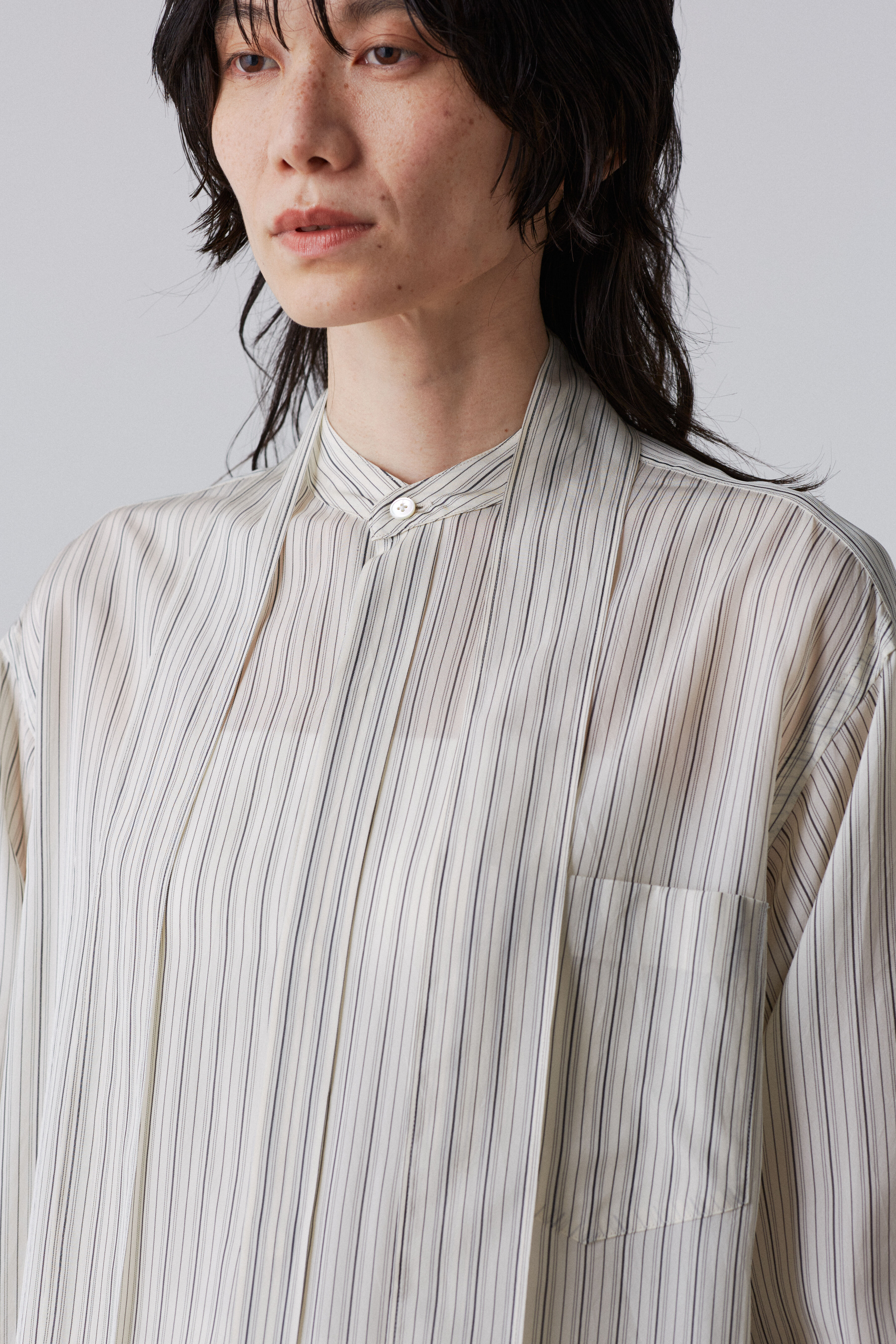YLEVE 「YLEVE / ACETATE CUPRA STRIPE ONE PIECE」|ワンピース|