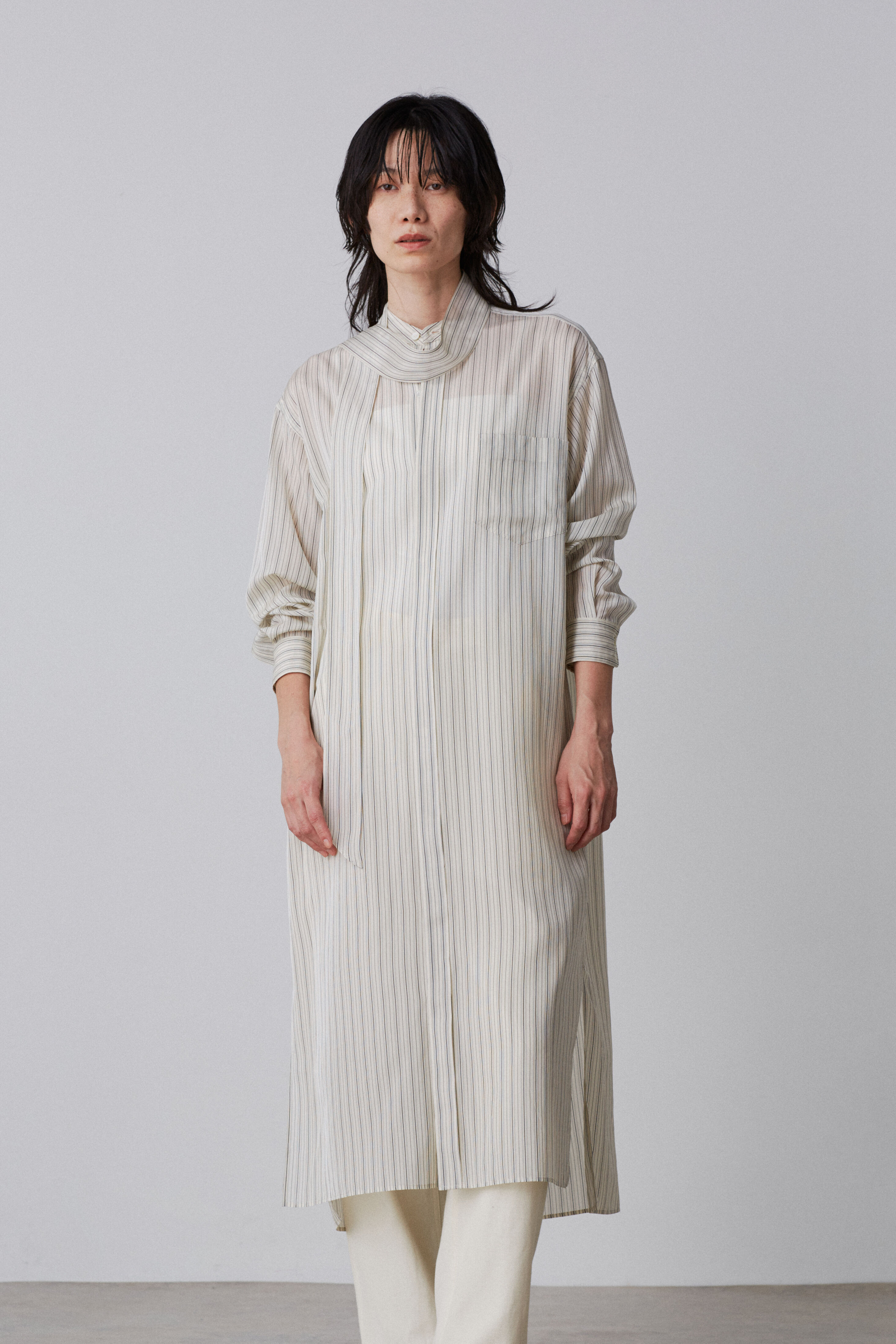 YLEVE 「YLEVE / ACETATE CUPRA STRIPE ONE PIECE」|ワンピース|
