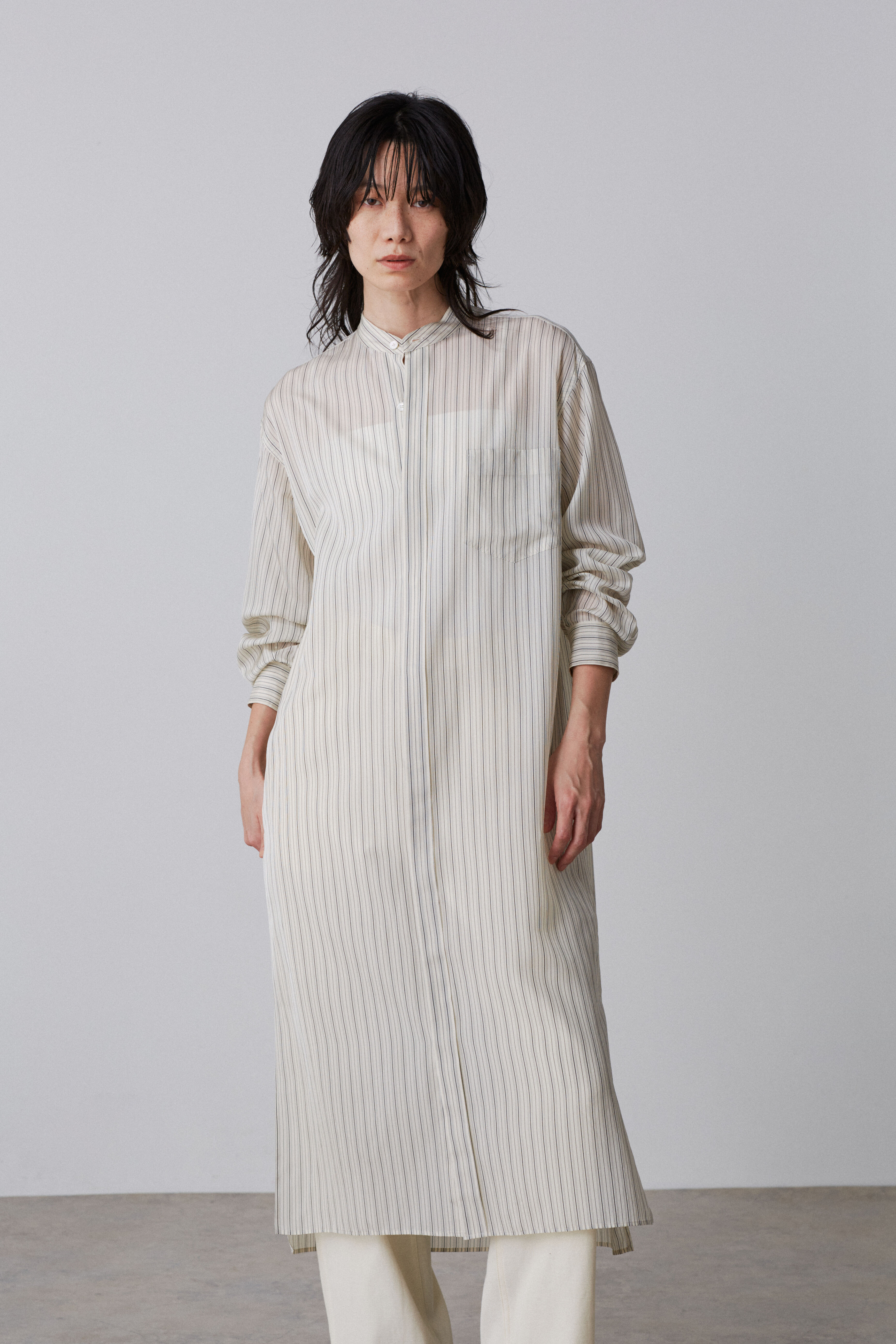 YLEVE 「YLEVE / ACETATE CUPRA STRIPE ONE PIECE」|ワンピース|