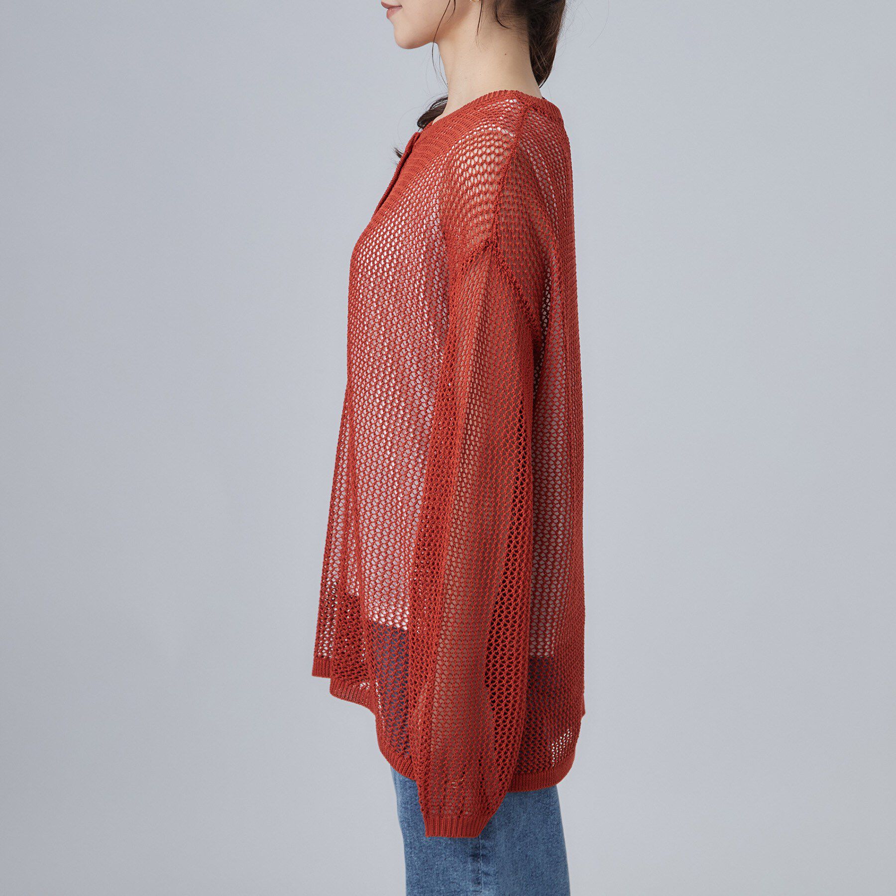 SHOO･LA･RUE「【2点セット/洗濯機可/S-LL】ヘンリーネックメッシュニット+タンクトップセット」|その他|