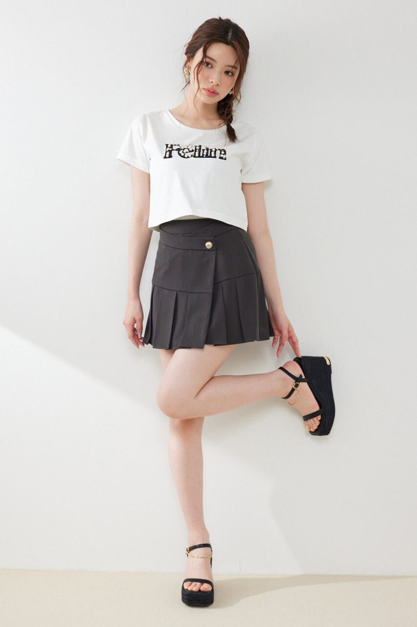 rienda「デコラティブロゴTシャツ」|Tシャツ・カットソー|
