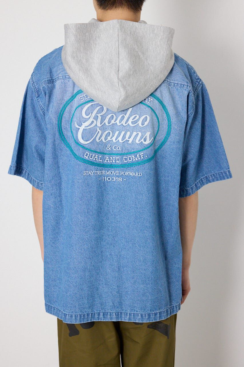 RODEO CROWNS「バックロゴフードデニムシャツ」|シャツ・ブラウス|