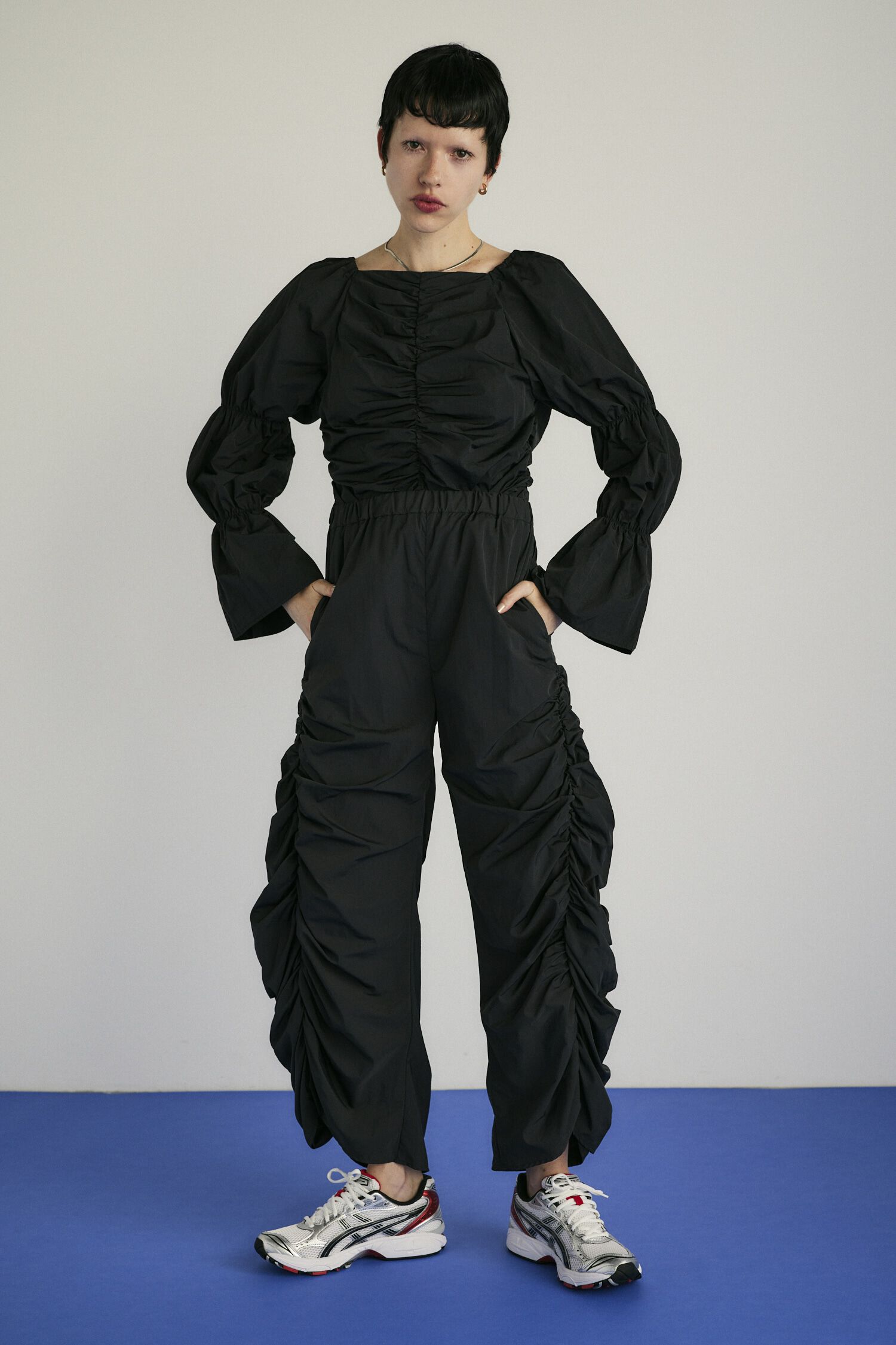 HeRIN.CYE「Side gather pants」|その他|BLK