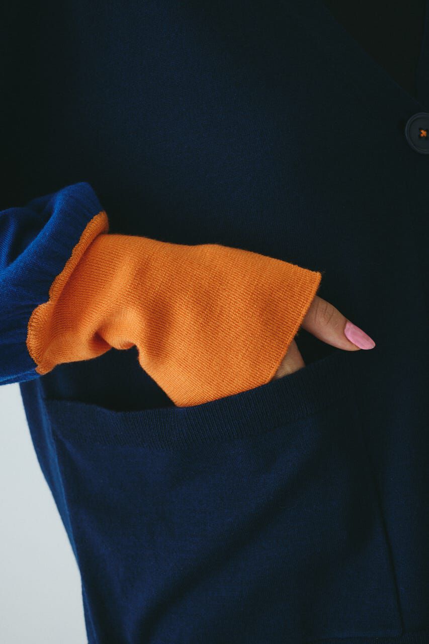 HeRIN.CYE「Bicolor knit cardigan」|カーディガン|