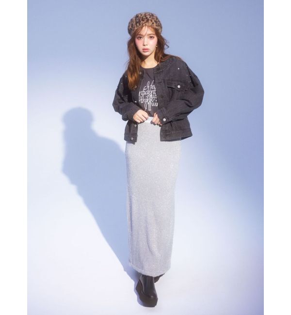 CALNAMUR「GLITTER SHAGGY KNIT SK/グリッターシャギーニットスカート」|スカート|