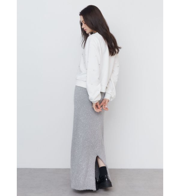 CALNAMUR「GLITTER SHAGGY KNIT SK/グリッターシャギーニットスカート」|スカート|