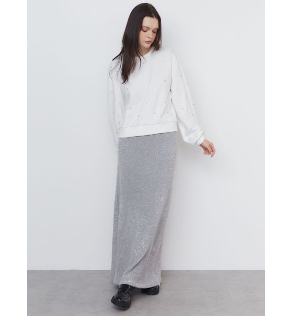 CALNAMUR「GLITTER SHAGGY KNIT SK/グリッターシャギーニットスカート」|スカート|
