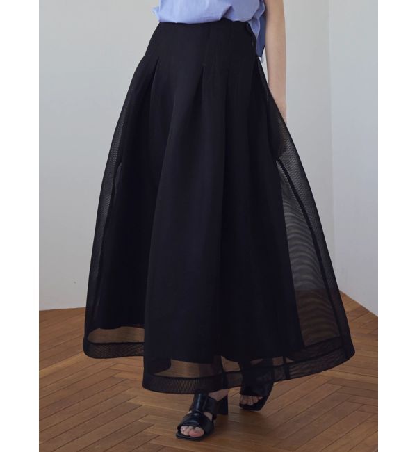 ELENDEEK「MESH BONDING FLARED SK」|スカート|