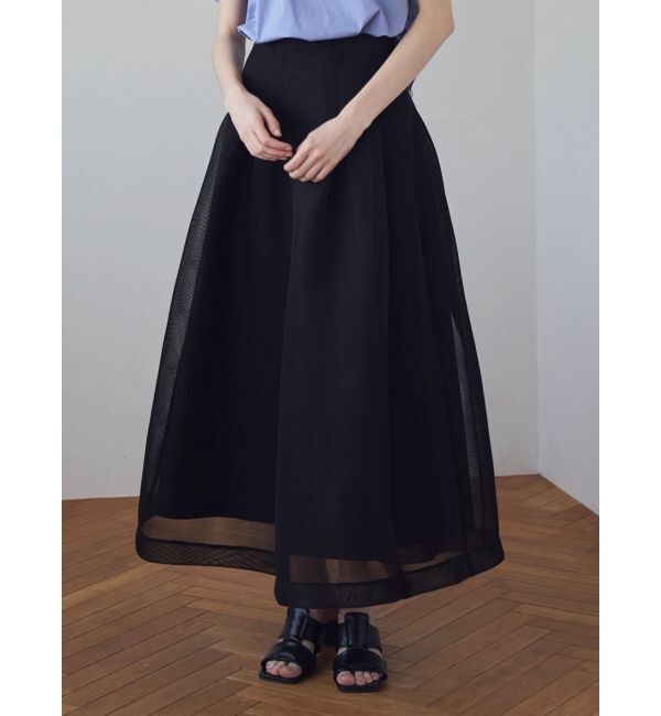 ELENDEEK「MESH BONDING FLARED SK」|スカート|