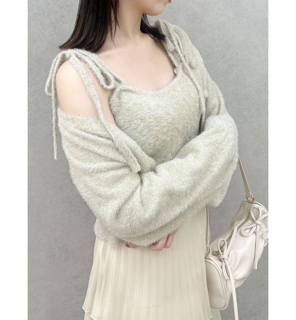 dazzlin「ミニシャギーラメニットカーデトップス」|カーディガン|