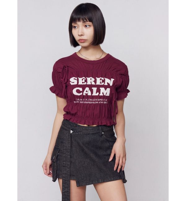 EMODA「ロゴギャザーTシャツ」|Tシャツ・カットソー|