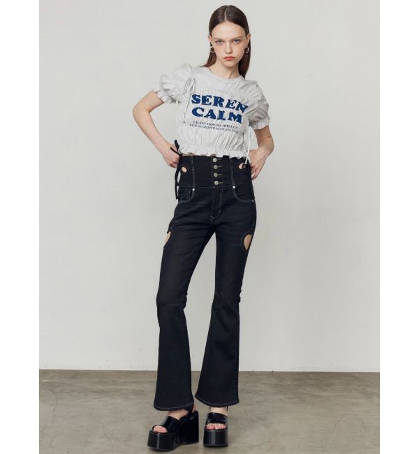 EMODA「ロゴギャザーTシャツ」|Tシャツ・カットソー|