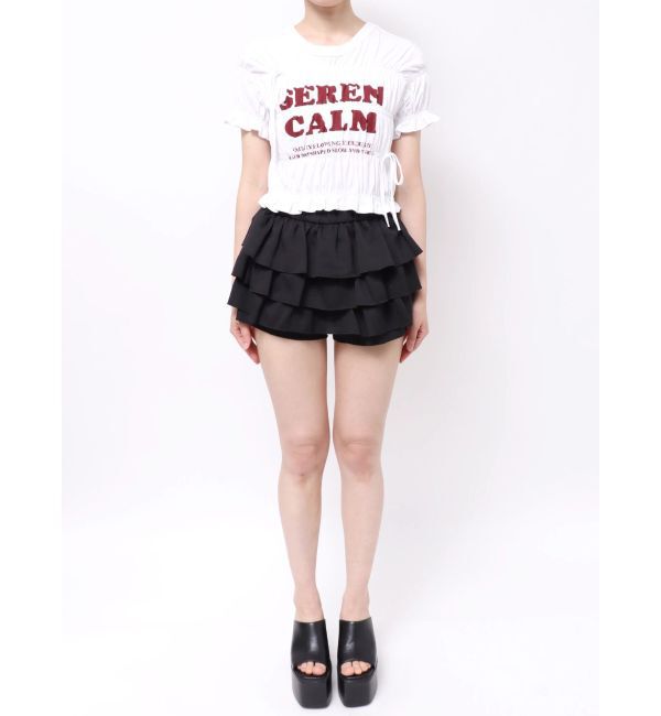 EMODA「ロゴギャザーTシャツ」|Tシャツ・カットソー|