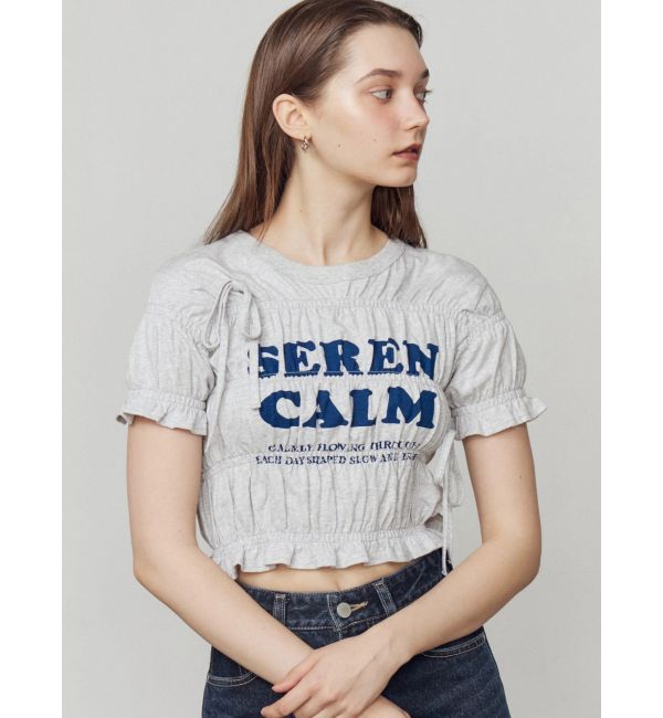 EMODA「ロゴギャザーTシャツ」|Tシャツ・カットソー|