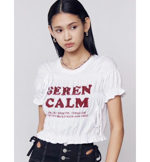 EMODA「ロゴギャザーTシャツ」|Tシャツ・カットソー|