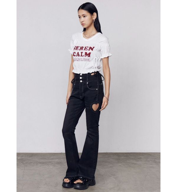 EMODA「ロゴギャザーTシャツ」|Tシャツ・カットソー|