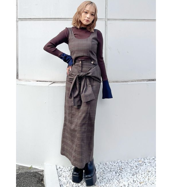 MURUA「【YUKKOコラボ】2WAYシャツライクジャンスカ」|ジャンパースカート|