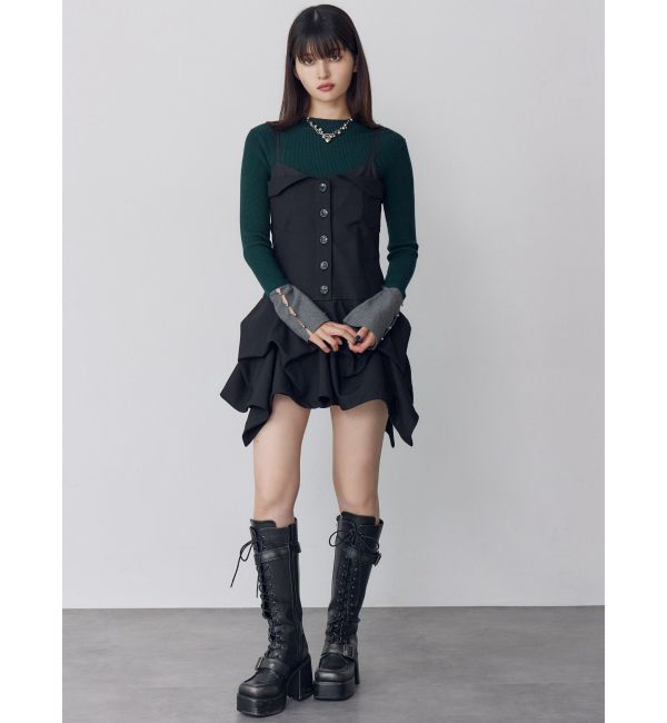 MURUA「タックバルーンミニジャンスカ」|ジャンパースカート|