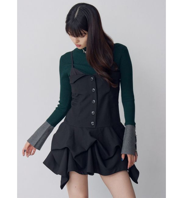 MURUA「タックバルーンミニジャンスカ」|ジャンパースカート|
