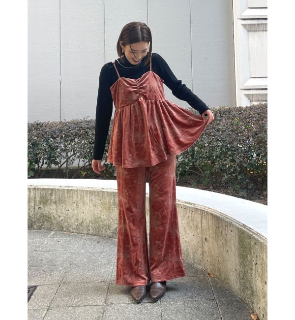 Ungrid「ベロア刺繍デザインキャミ」|キャミソール|