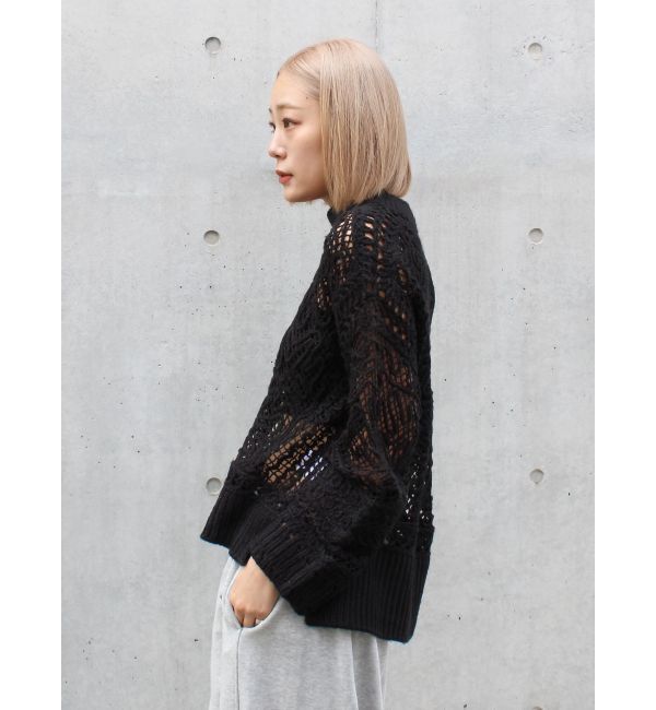 Ungrid「レーシー刺繍ルーズニット」|ニット・セーター|