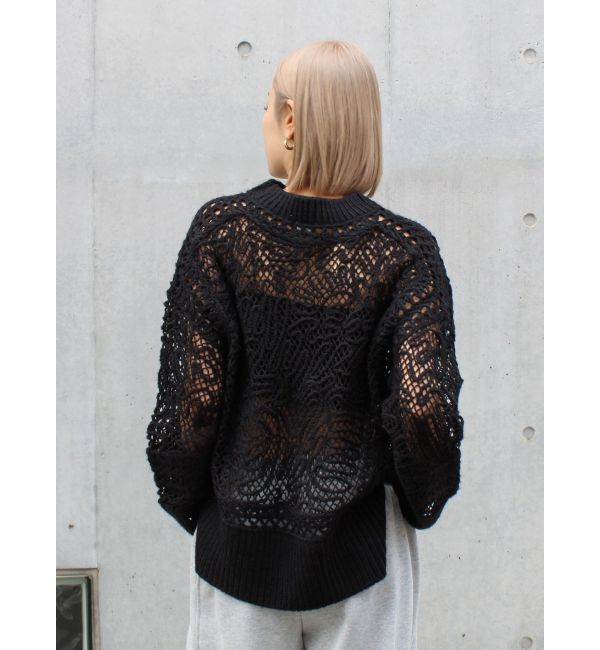 Ungrid「レーシー刺繍ルーズニット」|ニット・セーター|