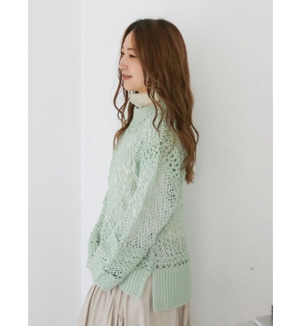 Ungrid「レーシー刺繍ルーズニット」|ニット・セーター|