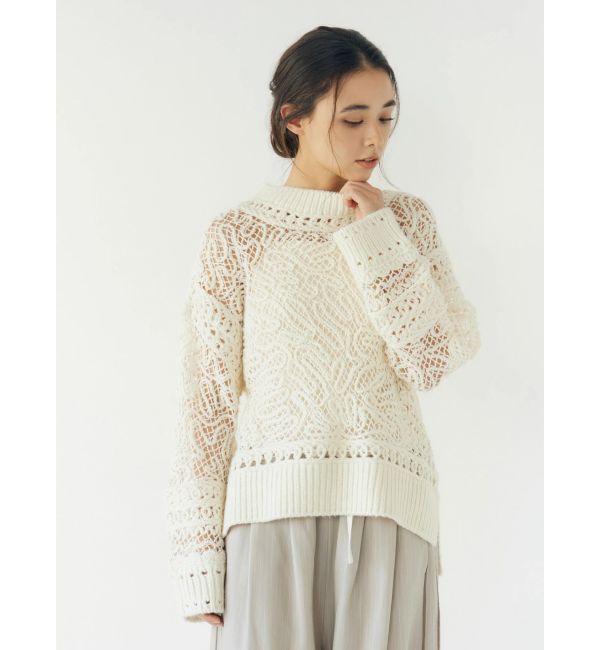 Ungrid「レーシー刺繍ルーズニット」|ニット・セーター|
