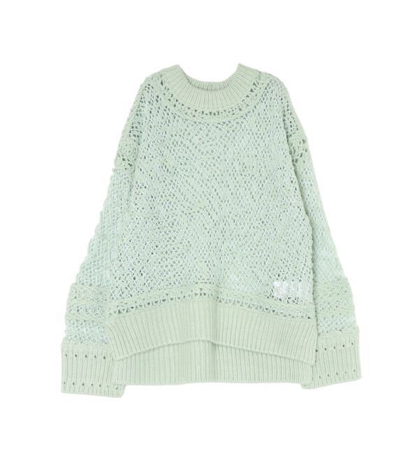 Ungrid「レーシー刺繍ルーズニット」|ニット・セーター|