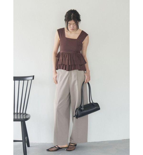 LAGUNAMOON「カーブペプラムカットノースリトップス」|Tシャツ・カットソー|