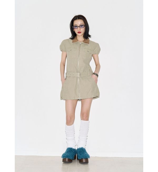 jouetie「ドッキングカラーミリタリーワンピース」|ワンピース|