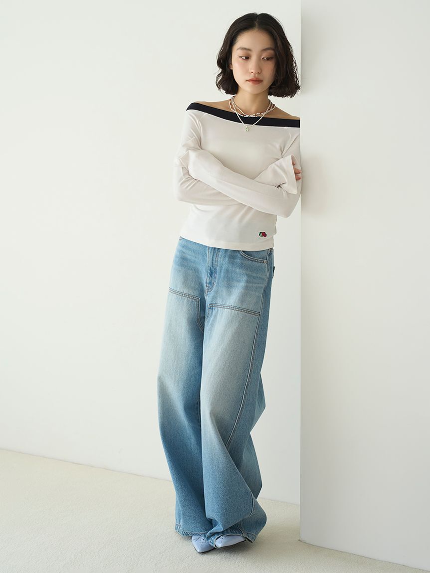 LILY BROWN Lingerie「【LILY BROWN Lingerie&times;FRUIT OF THE LOOM】2wayオフショルダートップス」|Tシャツ・カットソー|