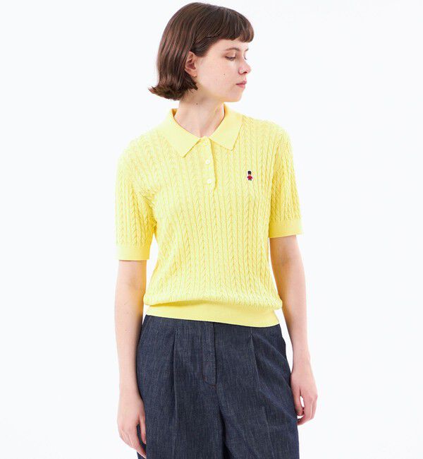 MACKINTOSH PHILOSOPHY「【WEB&一部店舗限定】バッキンガムベア ケーブルニットポロ」|ニット・セーター|イエロー