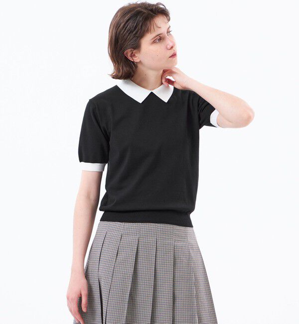 MACKINTOSH PHILOSOPHY「【WEB&一部店舗限定】ポロカラーニット」|ニット・セーター|ブラック
