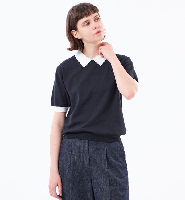 MACKINTOSH PHILOSOPHY「【WEB&一部店舗限定】ポロカラーニット」|ニット・セーター|ネイビー