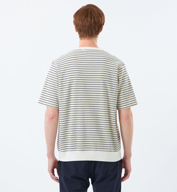 MACKINTOSH PHILOSOPHY「【予約販売】BUCKINGHAM BEAR ヘンリーネックTシャツ サーフニットボーダー」|Tシャツ・カットソー|