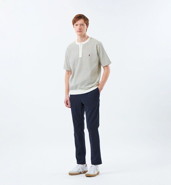 MACKINTOSH PHILOSOPHY「【予約販売】BUCKINGHAM BEAR ヘンリーネックTシャツ サーフニットボーダー」|Tシャツ・カットソー|