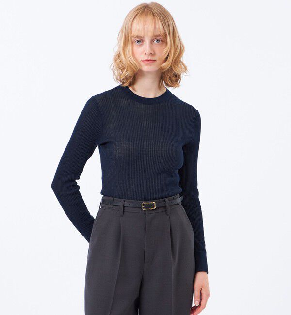 MACKINTOSH PHILOSOPHY「【予約販売】ハイゲージシアークルーネック」|ニット・セーター|ネイビー