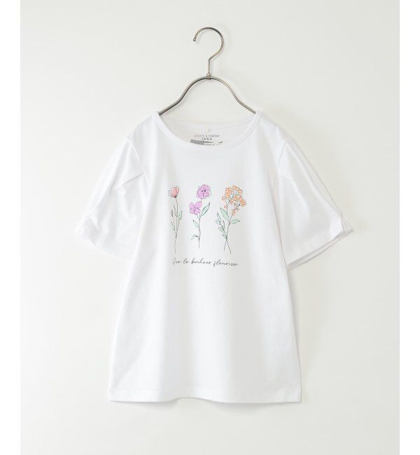 ikka kids「【親子コーデ】袖タック冷感プリントTシャツ（120~160cm）」|Tシャツ・カットソー|オフホワイト
