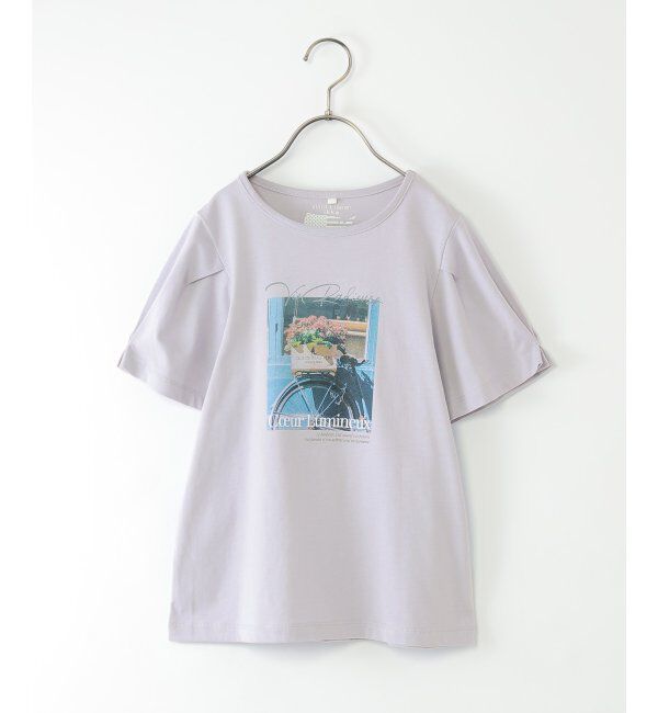 ikka kids「【親子コーデ】袖タック冷感プリントTシャツ（120~160cm）」|Tシャツ・カットソー|ライトパープル