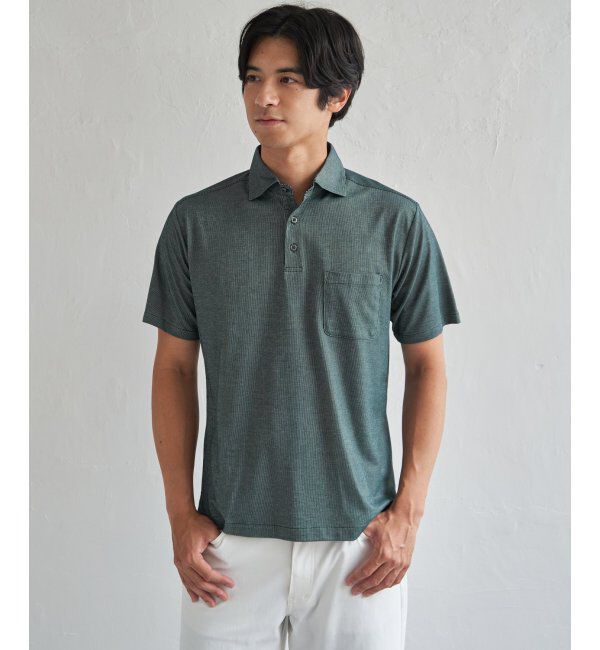 IKKA LOUNGE「【吸水速乾／イージーケア】アーバンドライ冷感コードレーンポロシャツ」|Tシャツ・カットソー|